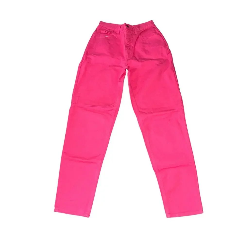 Moda Int'l The London Jean Hot Pink Straight Leg Denim Jeans Women's Size 10 NWT